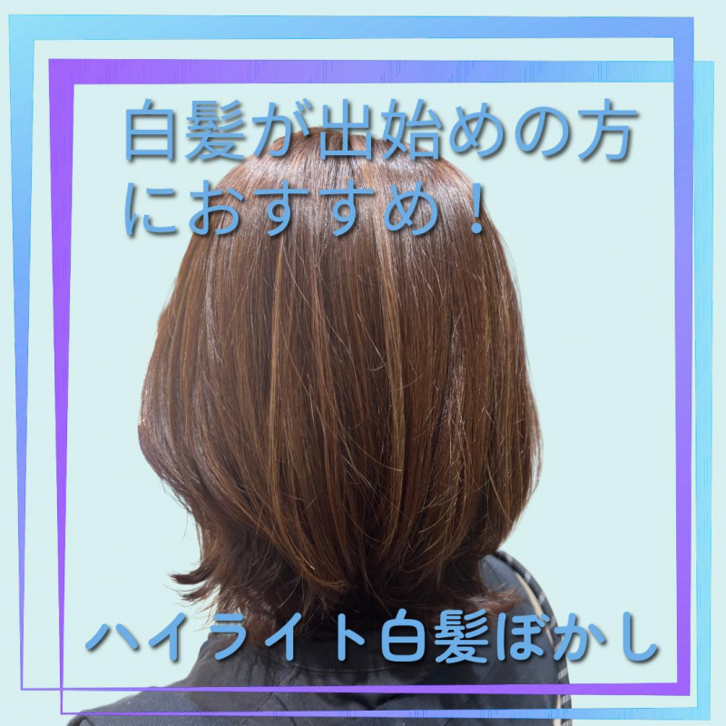白髪が出始めの方にもおすすめ！ハイライト白髪ぼかし