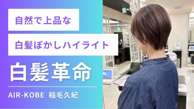 自然な白髪ぼかしハイライト